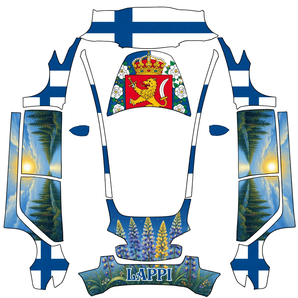 Finland flag and scenary