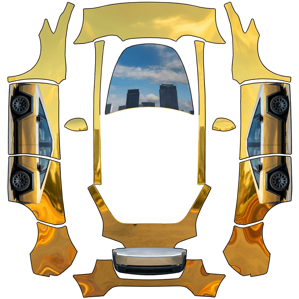 Gold with cybertruck reflection