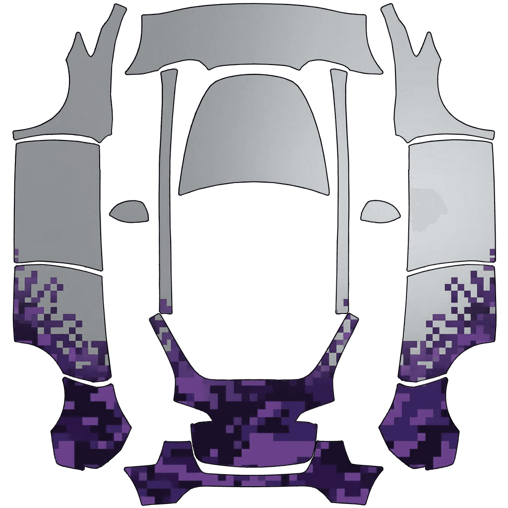 Silver to purple camo