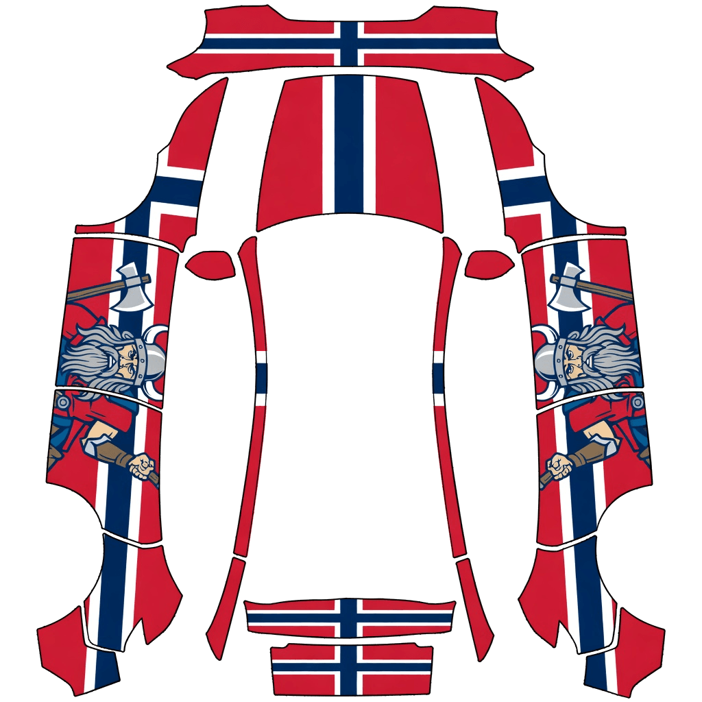 Norwegian flag with viking