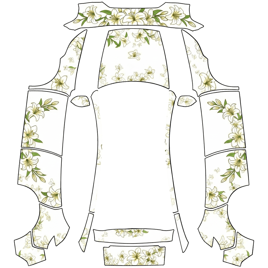 White with lillies