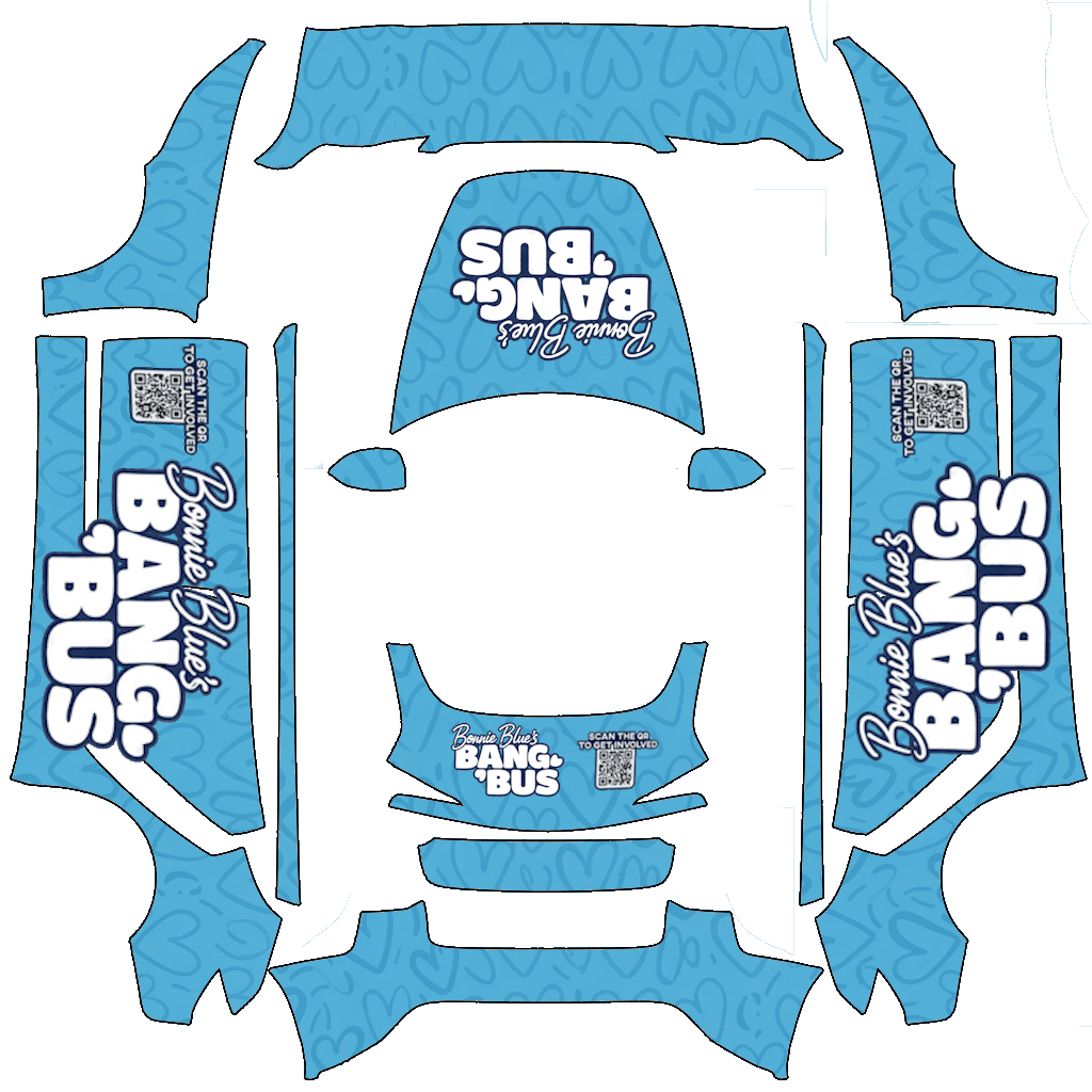 Bonnie Blue Bang Bus Wrap