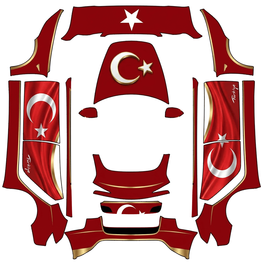 Türk Bayrağı Zarafeti – Premium Tesla Model Y Wrap