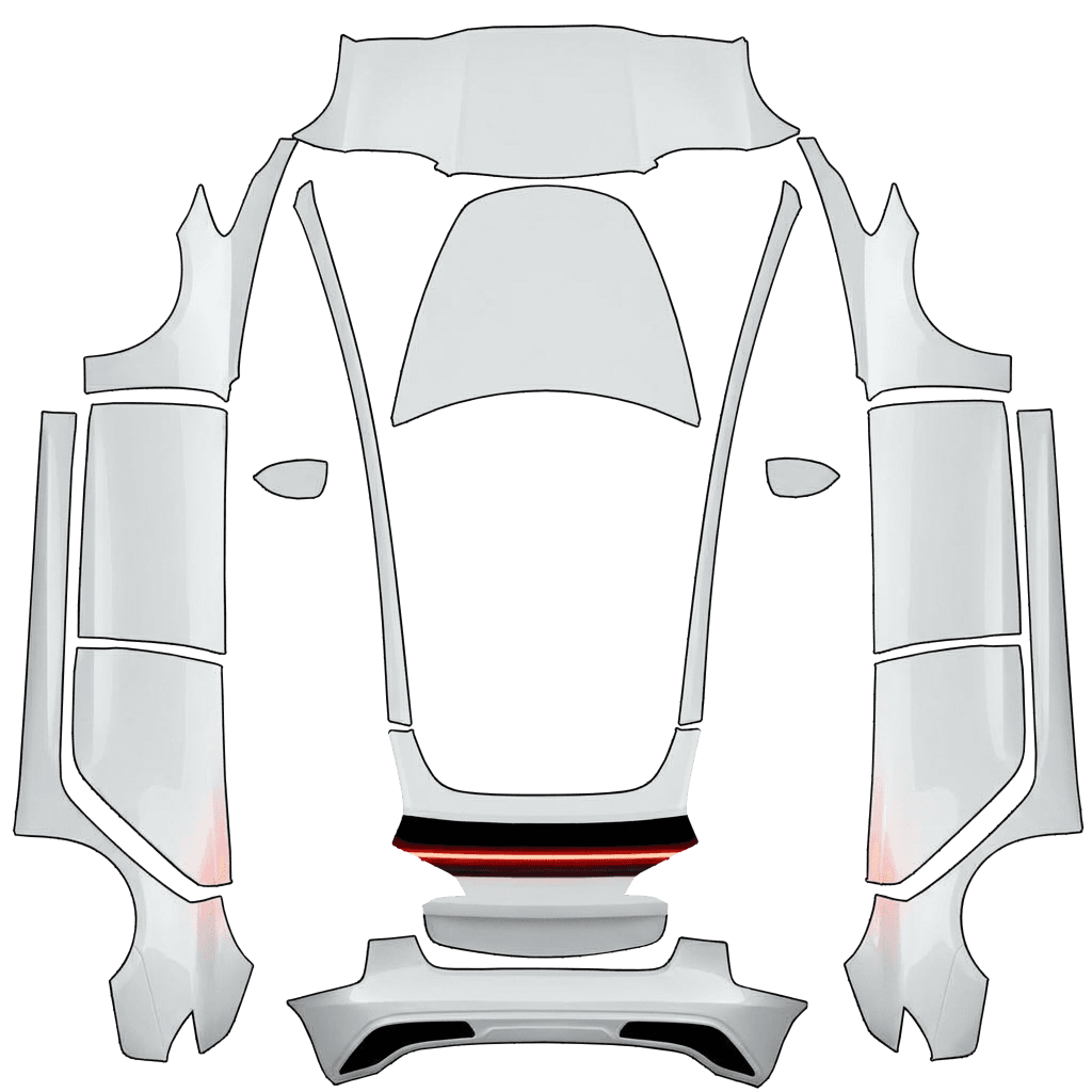 White with tail red bar