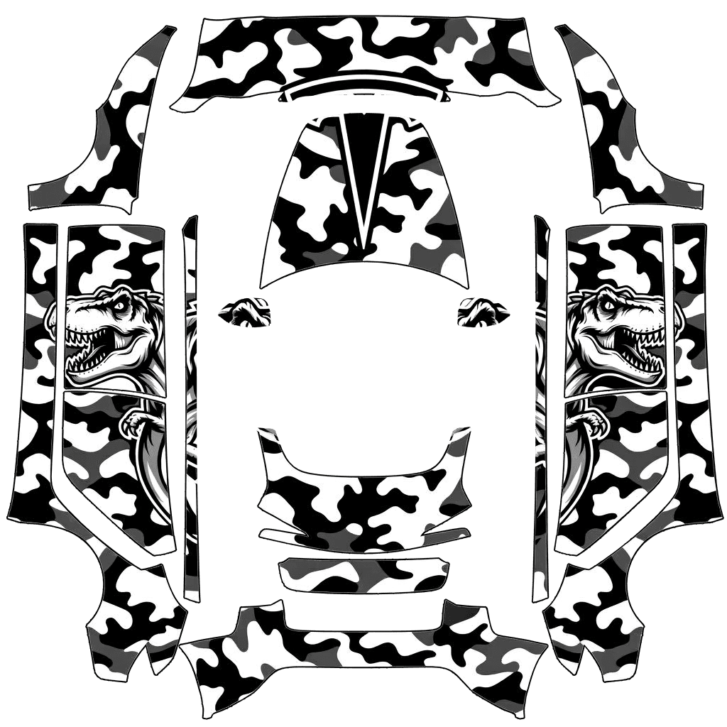 white & black camo