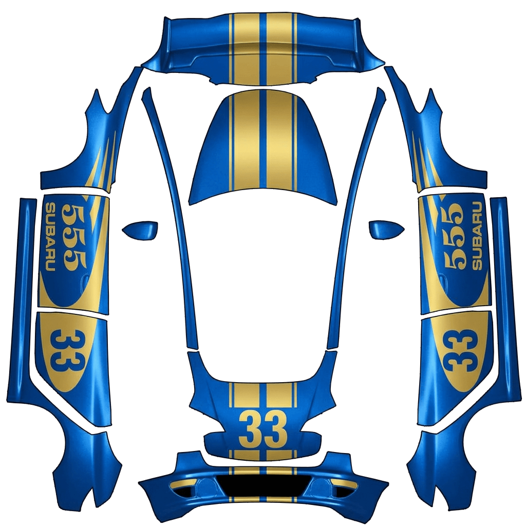 blue gold subaru impreza