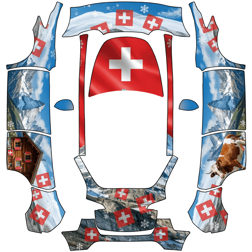 Swissflagandmountains