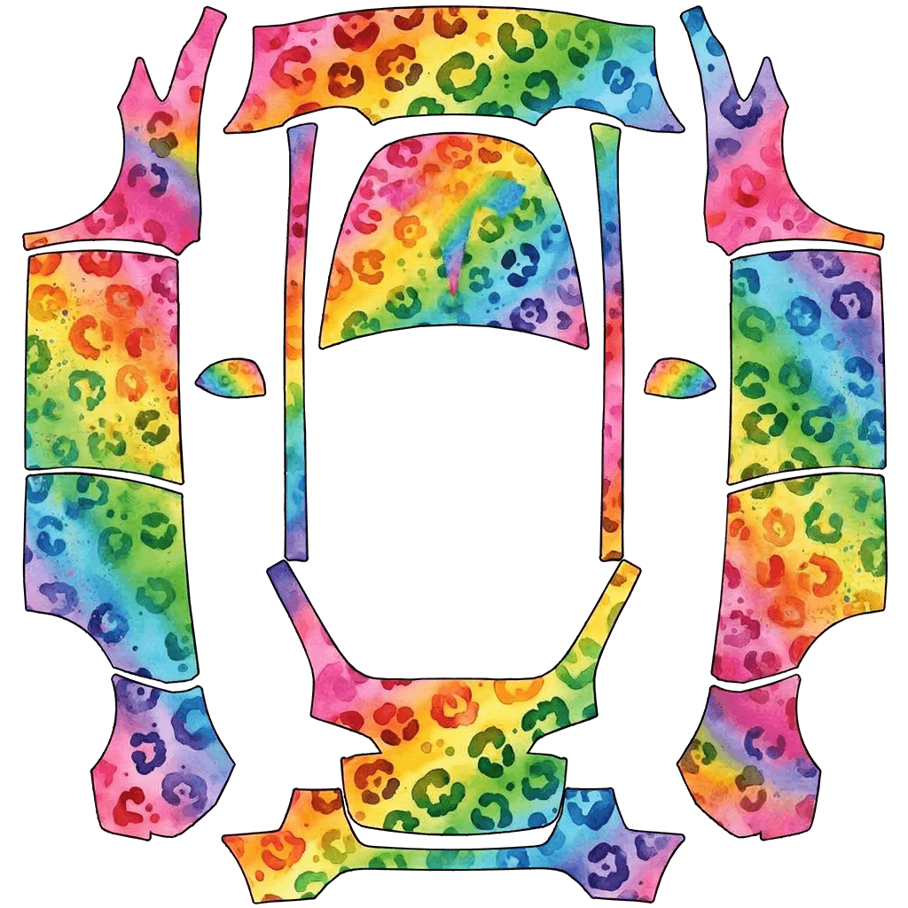 Watercolor rainbow leopard