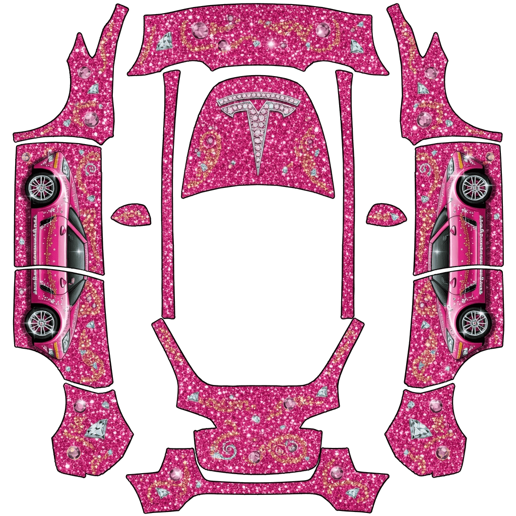 Shanias pink Tesla design