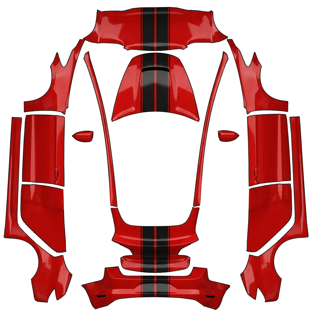 shelby stripe Red model 3