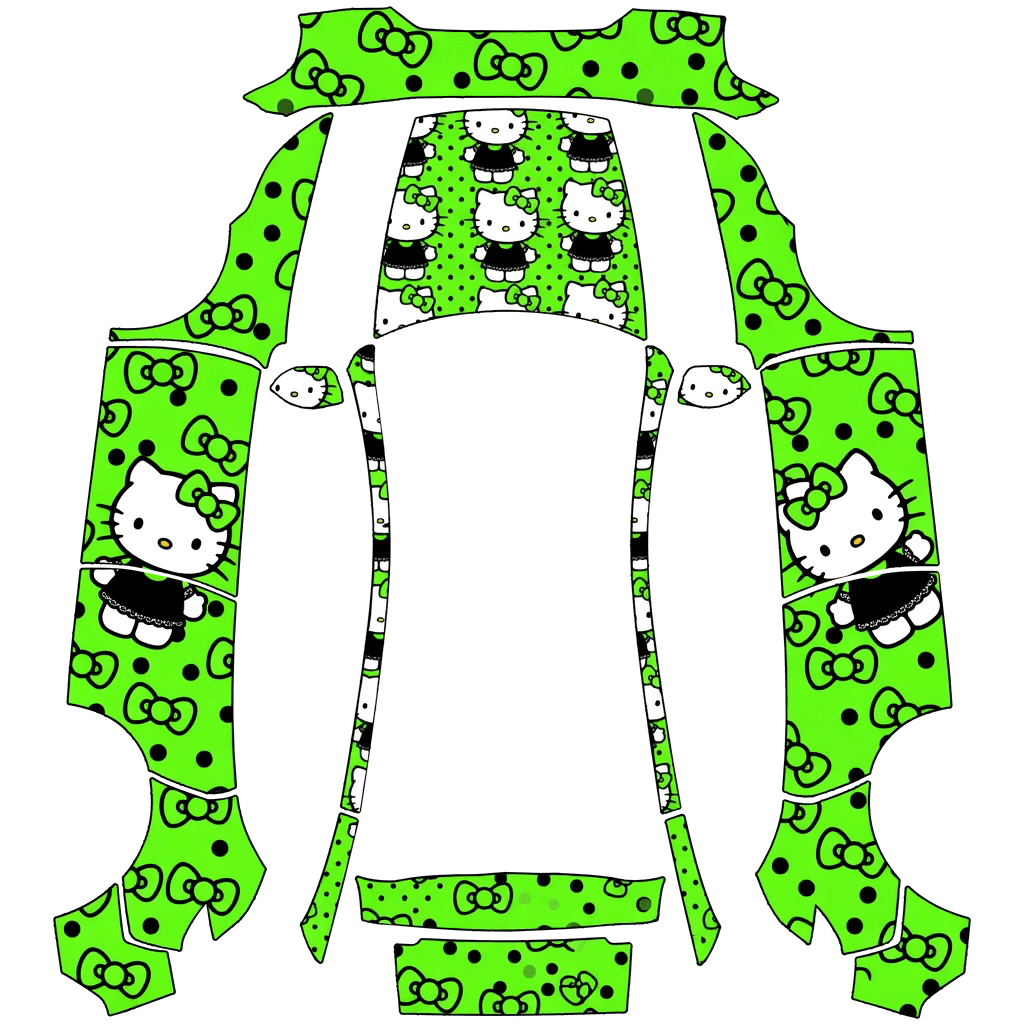 Black and green kitty