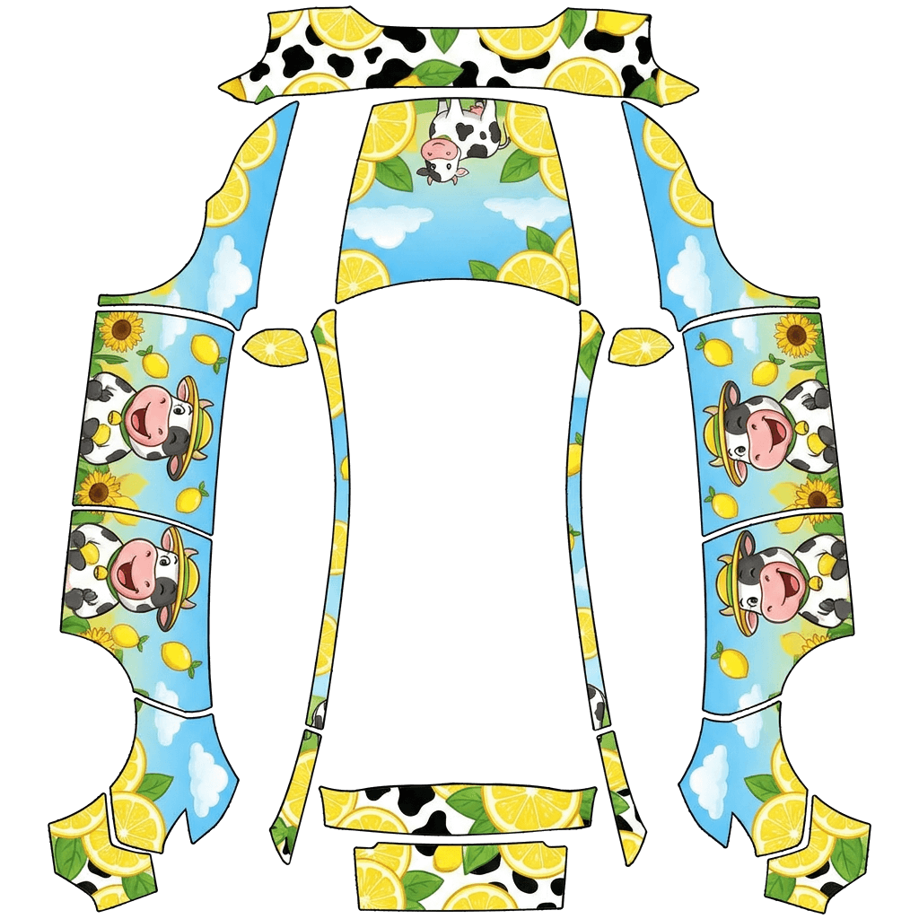 Cows in sunny lemon